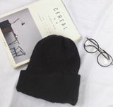 Autumn Winter Rabbit Hair Winter Skullies Hat Black 0 - Tophatter Daily Deals