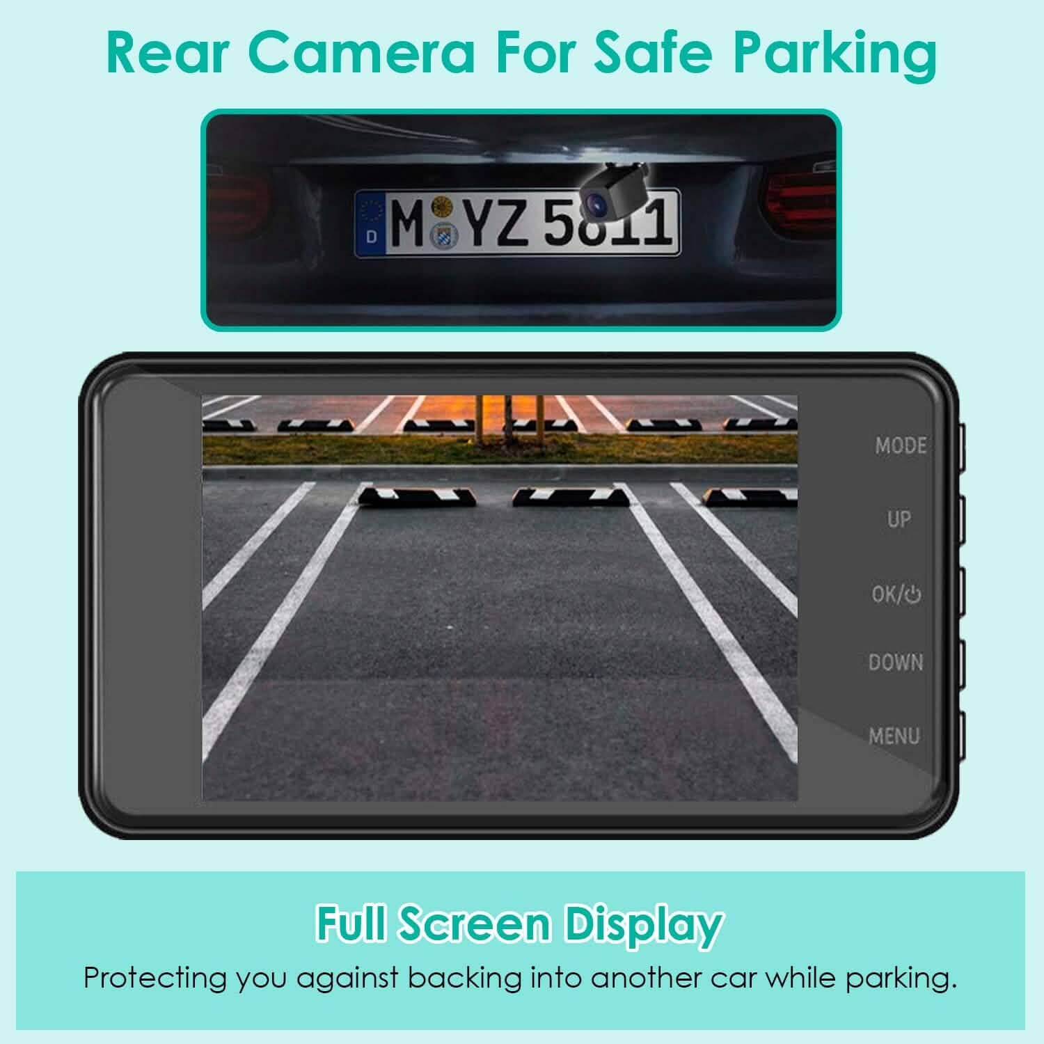 1080P 4-Inch Touch Screen Dual Dash Cam Automotive - Tophatter Daily Deals