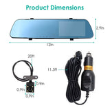 1080P Car DVR 4.3inches Dash Cam with 140° Angle Loop Recording Automotive - Tophatter Daily Deals