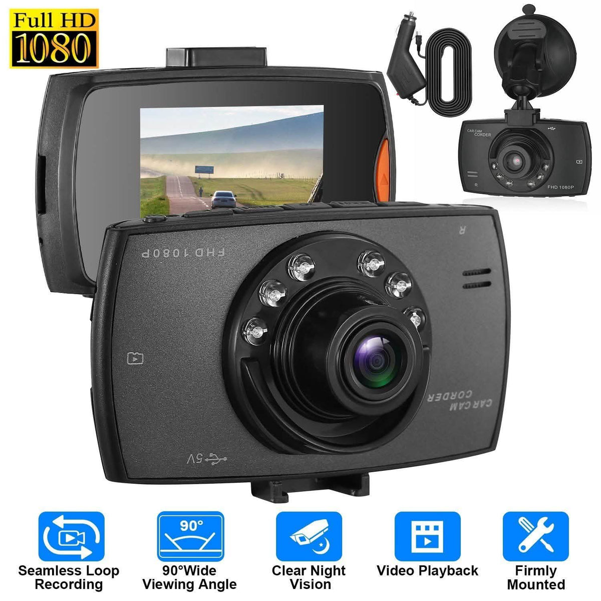1080P Car DVR Camera Dash Cam Automotive - Tophatter Daily Deals