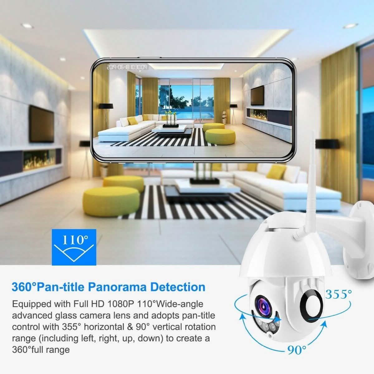 1080P FHD WiFi IP Camera Two-Way Smart Home & Security - Tophatter Daily Deals