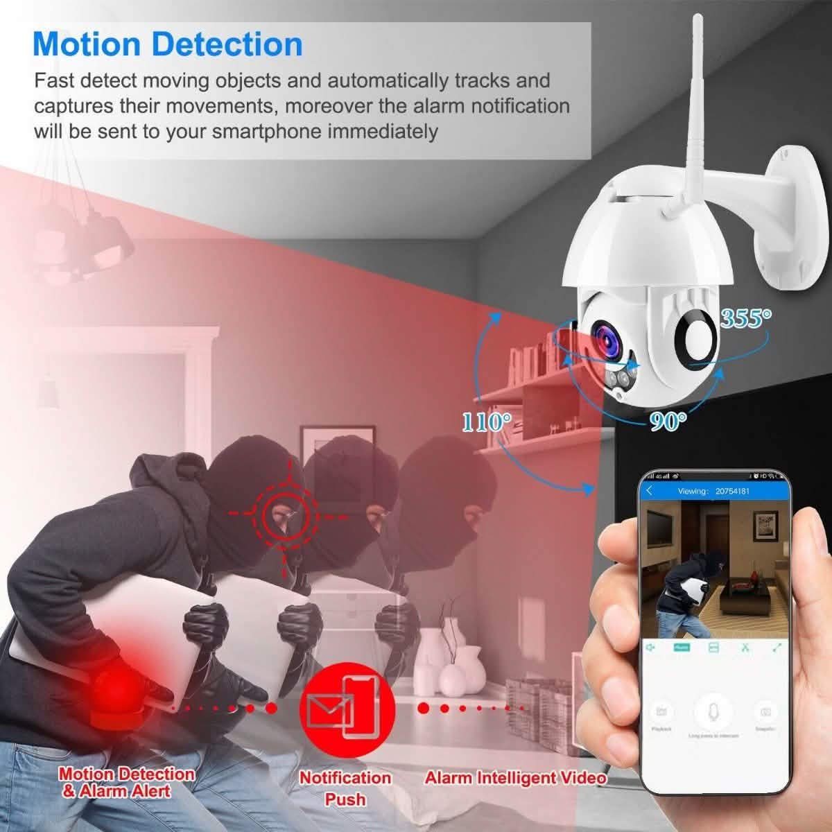 1080P FHD WiFi IP Camera Two-Way Smart Home & Security - Tophatter Daily Deals
