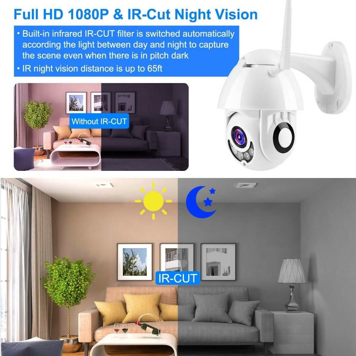 1080P FHD WiFi IP Camera Two-Way Smart Home & Security - Tophatter Daily Deals