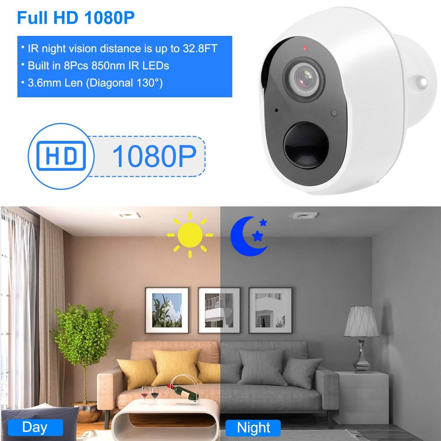 1080P FHD WiFi IP Two-Way Audio Security Surveillance Camera Smart Home & Security - Tophatter Daily Deals