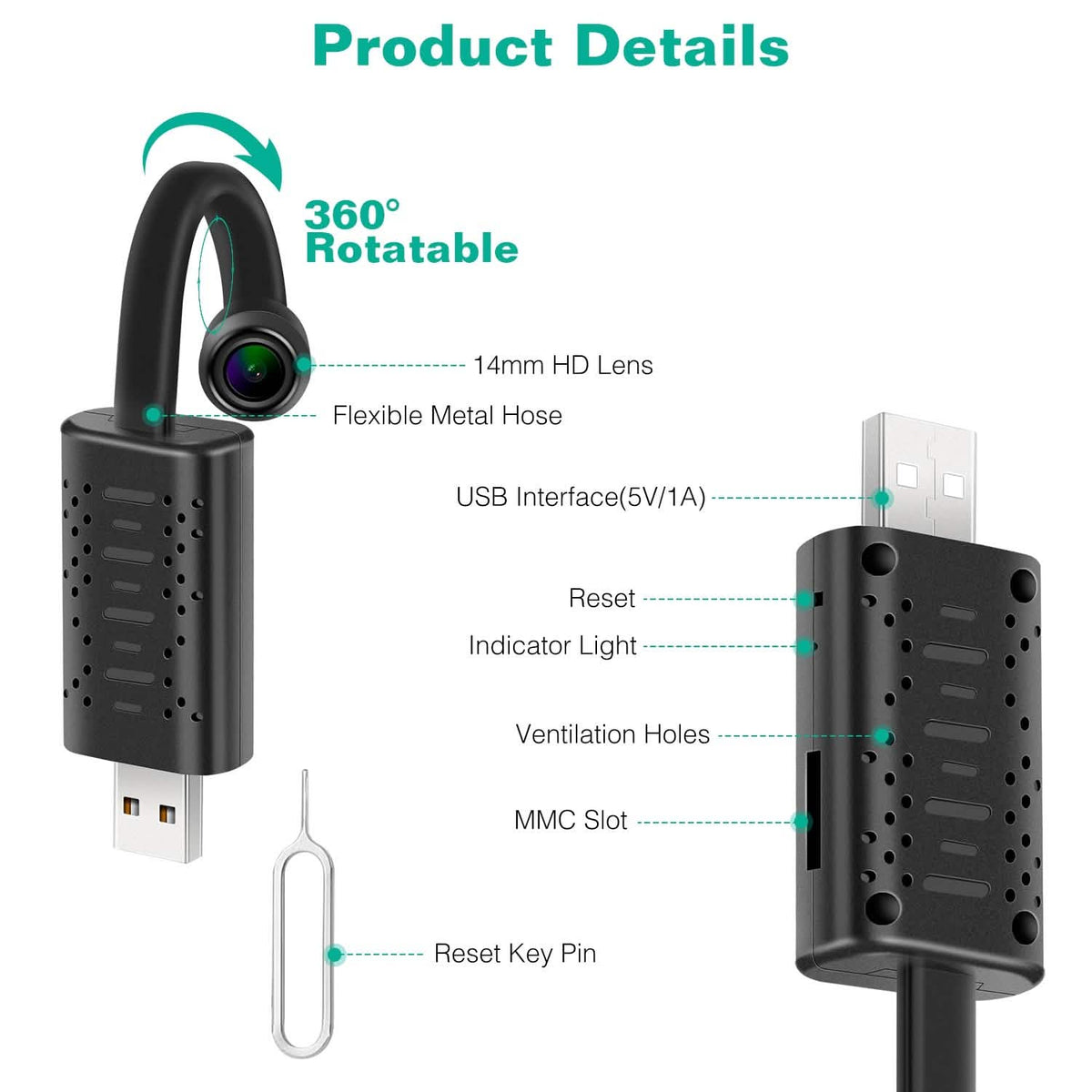 1080P HD Mini USB IP Camera Motion Detection Smart Home & Security - Tophatter Daily Deals