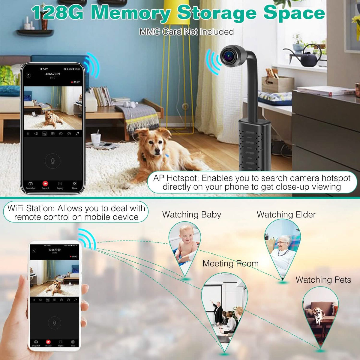 1080P HD Mini USB IP Camera Motion Detection Smart Home & Security - Tophatter Daily Deals