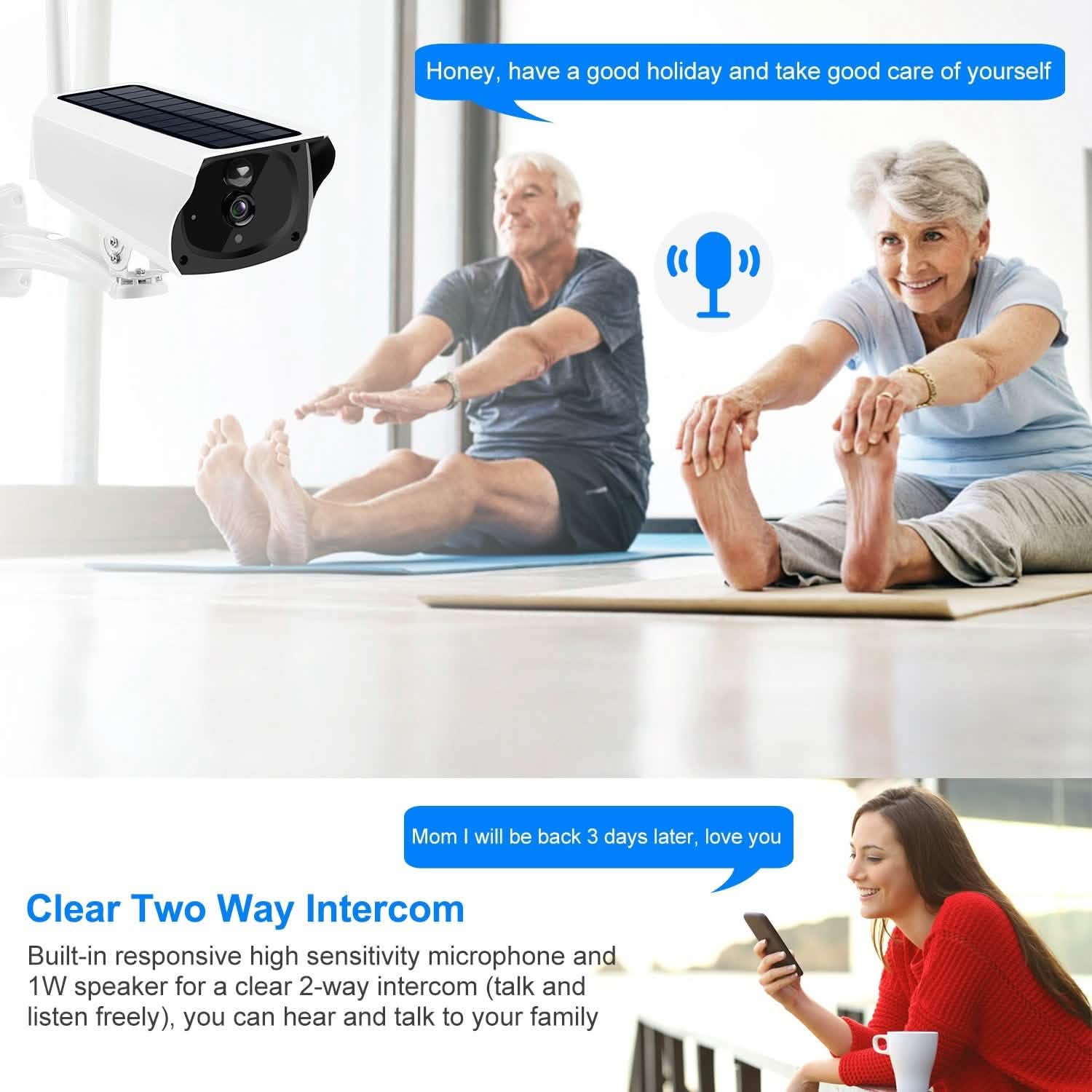 1080P Solar Powered Wifi IP Camera Smart Home & Security - Tophatter Daily Deals