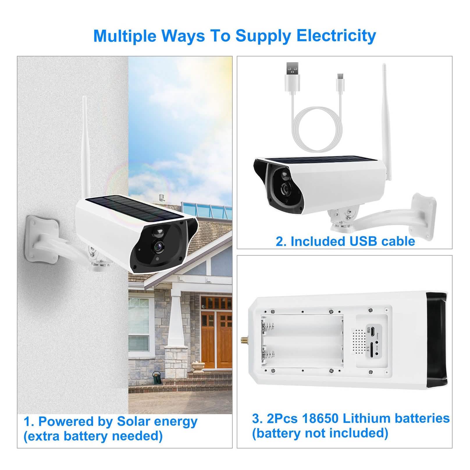 1080P Solar Powered Wifi IP Camera Smart Home & Security - Tophatter Daily Deals