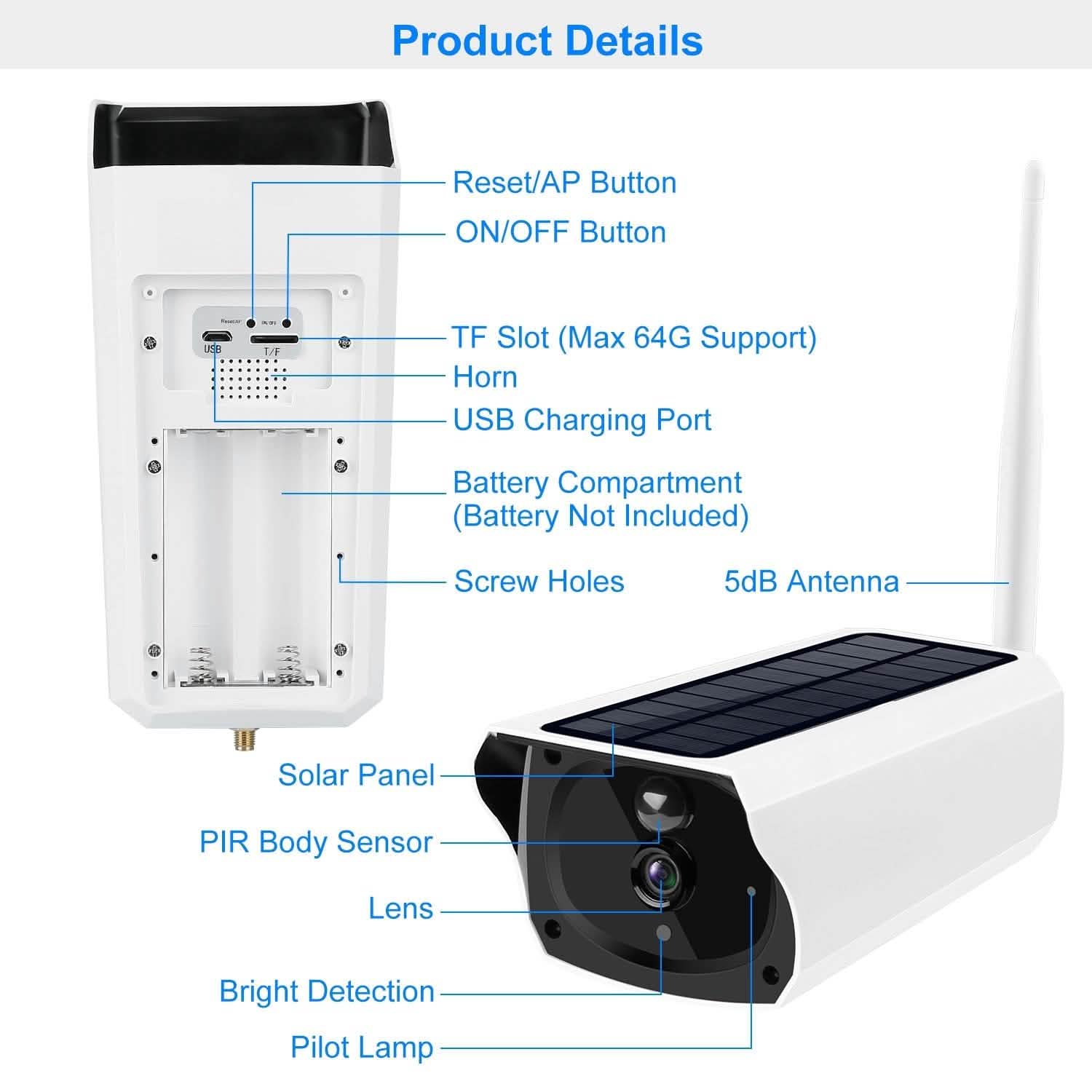 1080P Solar Powered Wifi IP Camera Smart Home & Security - Tophatter Daily Deals