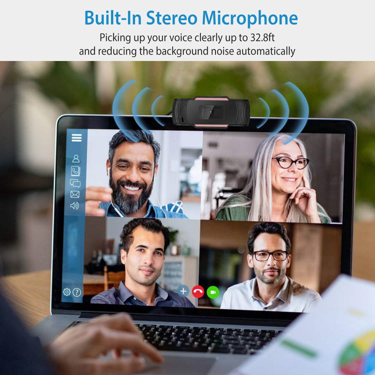 1080P USB Webcam 170 Degree Vertical Adjustment with Clip Computer Accessories - Tophatter Daily Deals