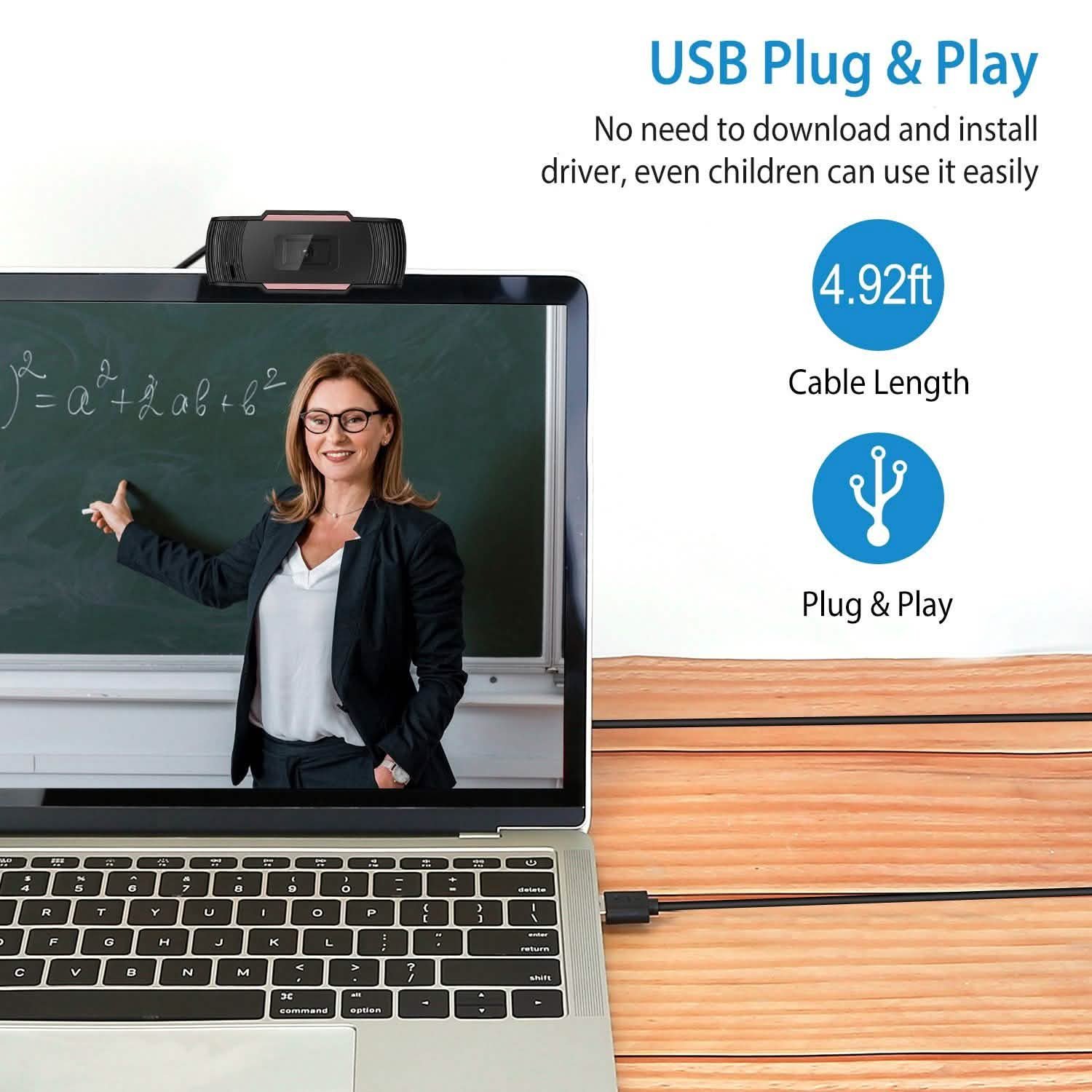 1080P USB Webcam 170 Degree Vertical Adjustment with Clip Computer Accessories - Tophatter Daily Deals