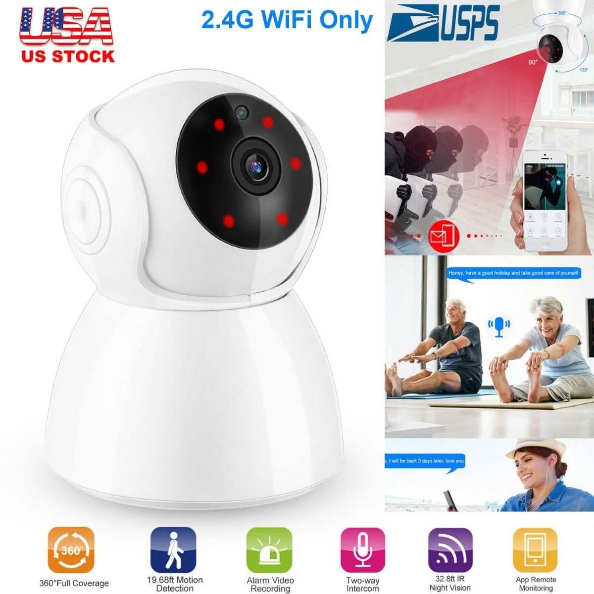 1080P WiFi IP Camera Motion Detection Smart Home & Security - Tophatter Daily Deals