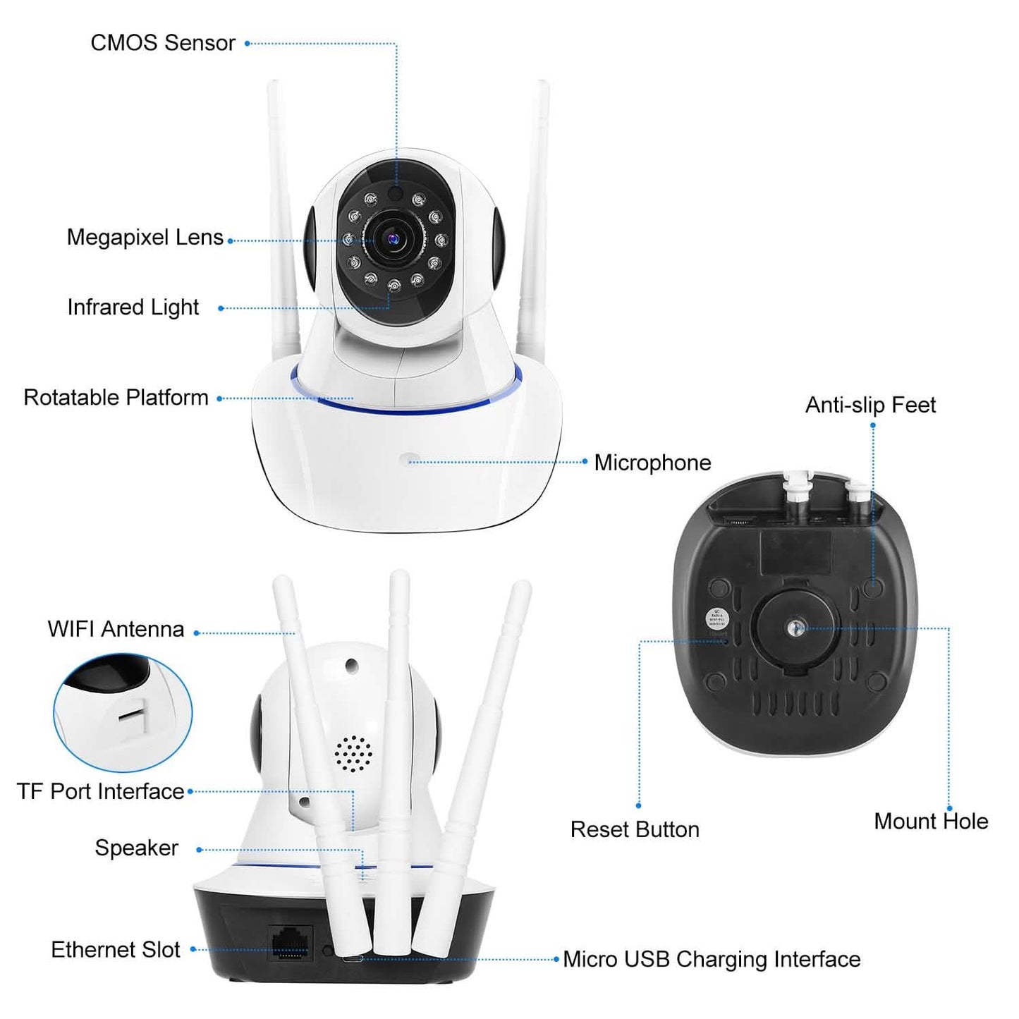 1080P WiFi IP Camera Motion Detection IR Night Vision Camcorder Smart Home & Security - Tophatter Daily Deals