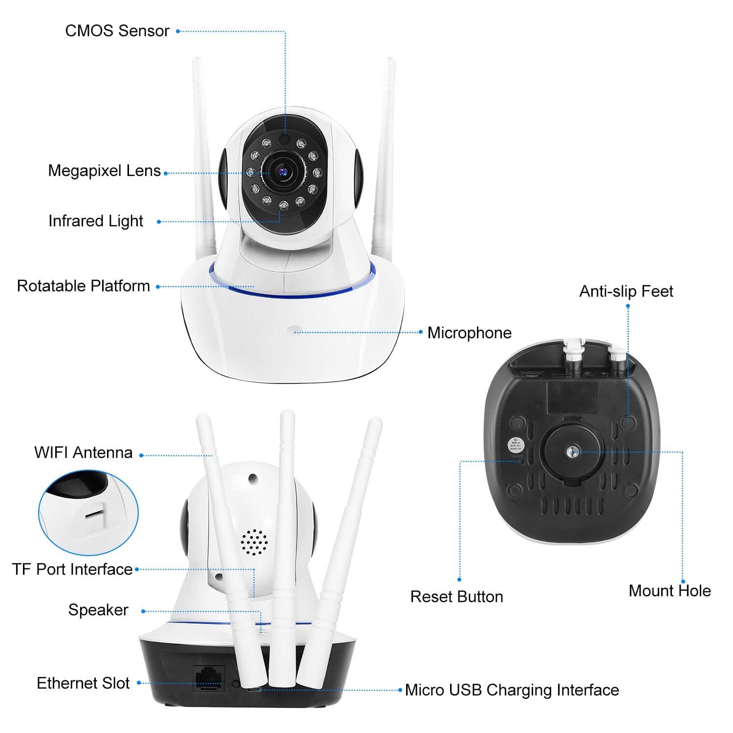 1080P WiFi IP Camera Motion Detection IR Night Vision Camcorder Smart Home & Security - Tophatter Daily Deals