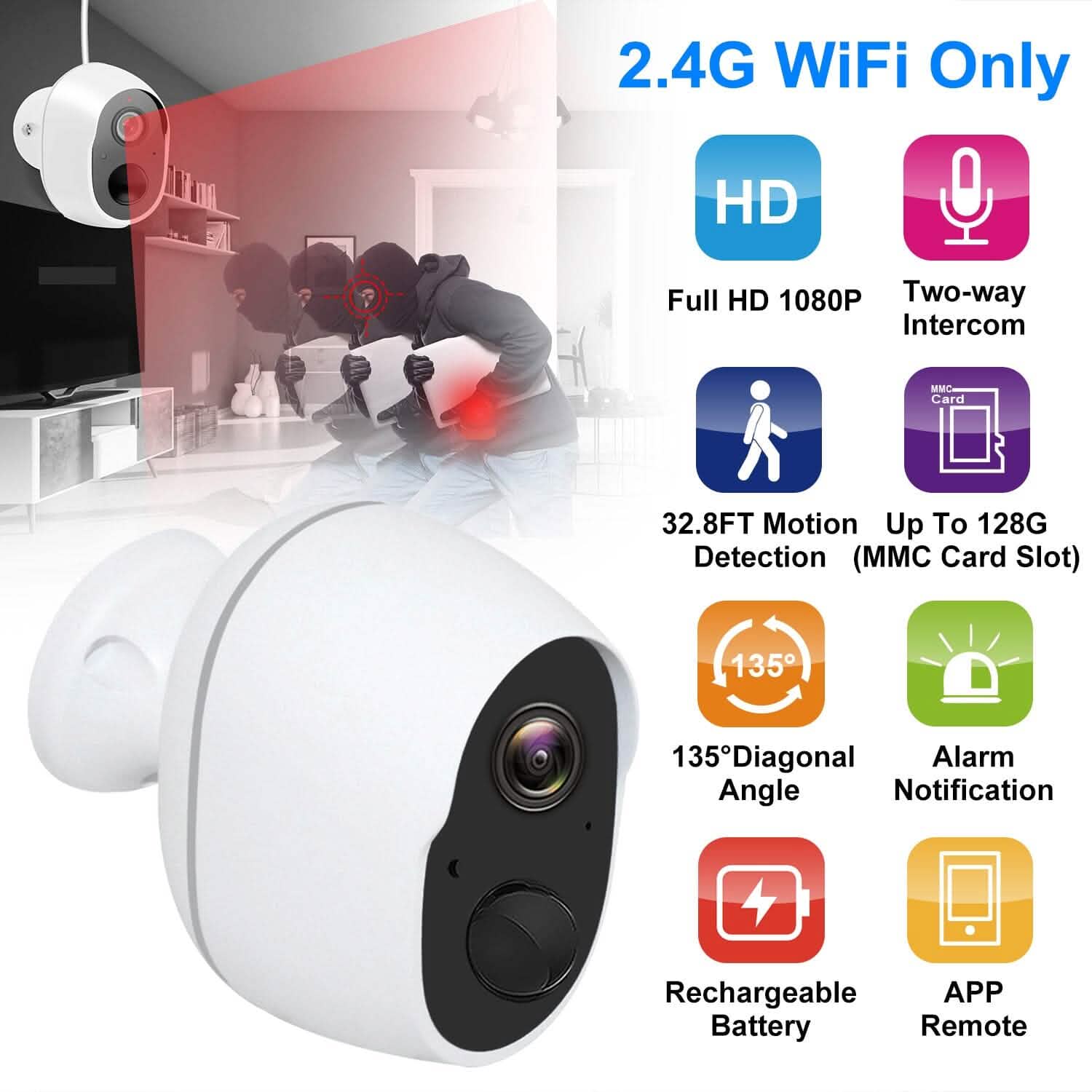 1080P WiFi IP Camera PIR Motion Detection Camcorder Smart Home & Security - Tophatter Daily Deals