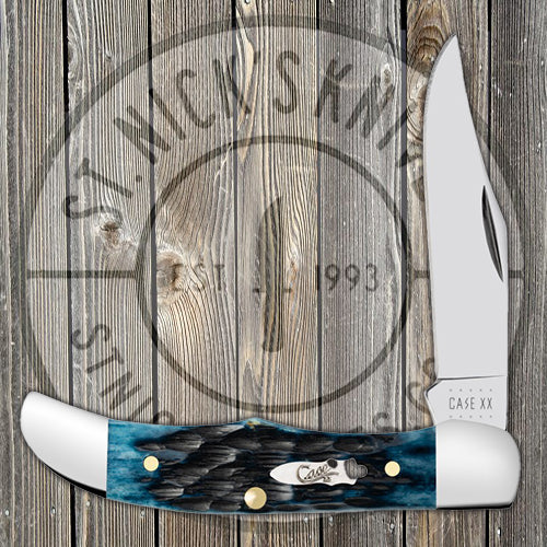 Case Pocket Hunter - Blue Denim Bone - Peach Seed Jig - 10881 Traditional Knives - Tophatter Daily Deals