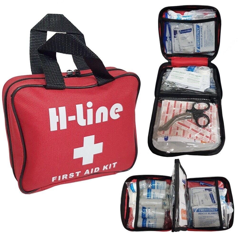 Best First Aid Kit UK - 108 Piece First Aid Kit Medical Emergency Travel Home Car Taxi Work 1st Aid Bag Health Care - Tophatter Daily Deals