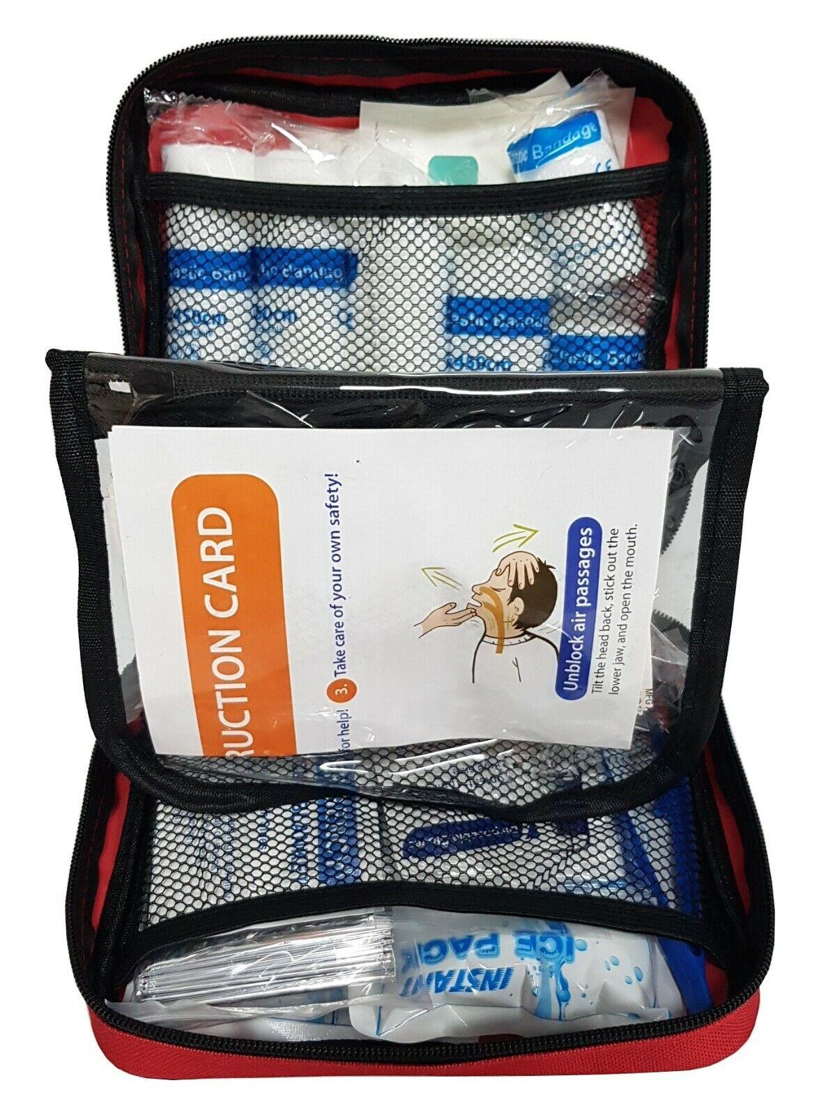Best First Aid Kit UK - 108 Piece First Aid Kit Medical Emergency Travel Home Car Taxi Work 1st Aid Bag Health Care - Tophatter Daily Deals