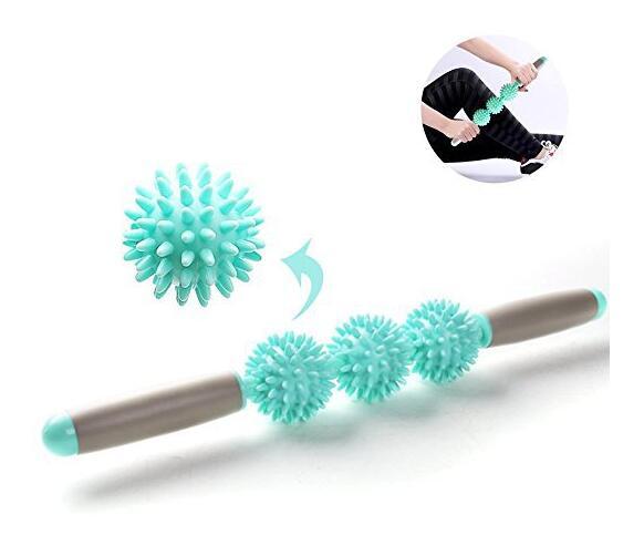 Anti Cellulite Massager Stick Anti-Cellulite Trigger Point Stick Body Foot Face Leg Slimming Massage Muscle Roller Green 0 - Tophatter Daily Deals