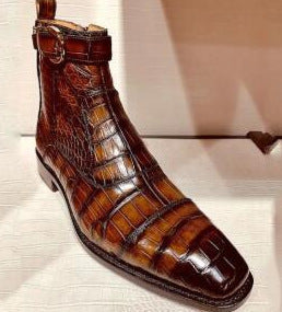 Autumn And Winter Low-heel Square Heel Low Boots Brown 0 - Tophatter Daily Deals