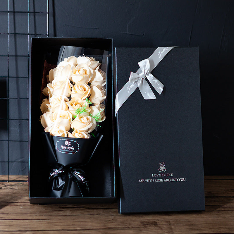 18 soap roses bouquet gift box Champagne Q18 flowers 0 - Tophatter Daily Deals