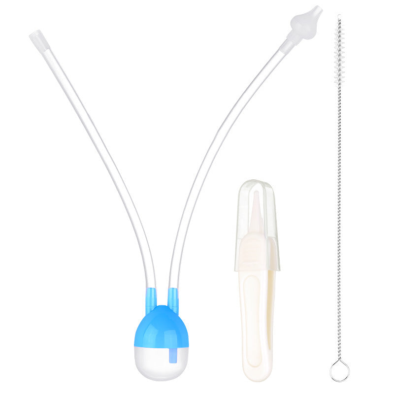 Baby Mouth Suction Nasal Aspirator Cleaning Tweezers Brush Set Blue Ordinary 0 - Tophatter Daily Deals
