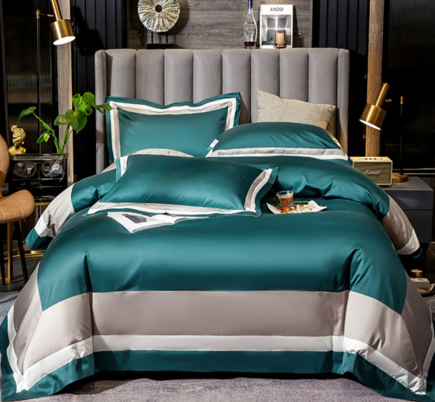100 cotton 100 sheets quilt cover simple hotel bedding Seaweed Green 0 - Tophatter Daily Deals