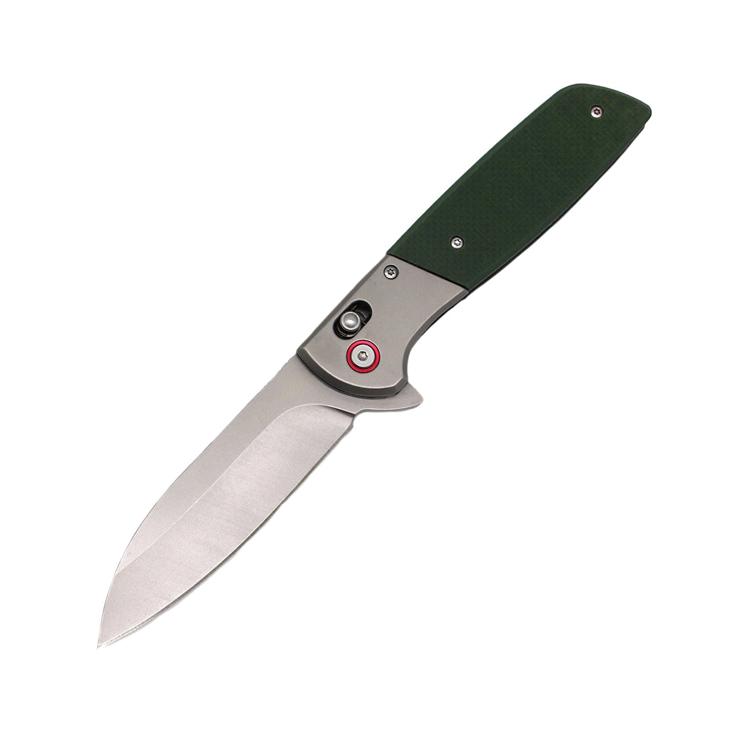 3.75" Spring Assisted Knife With Drop Point Blade Green - Tophatter Daily Deals