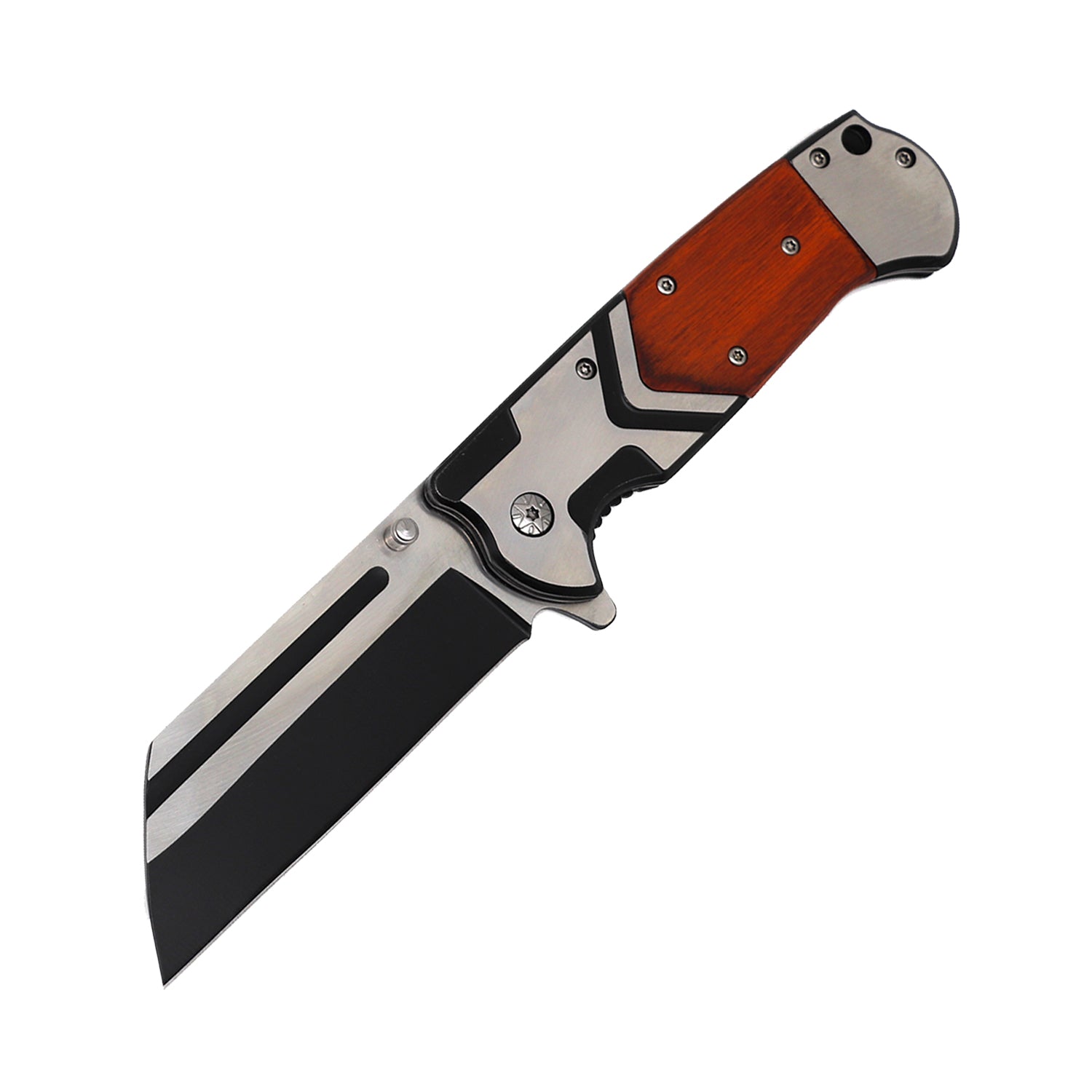 3.75 Spring-Assisted knife Wood Handle - Tophatter Daily Deals