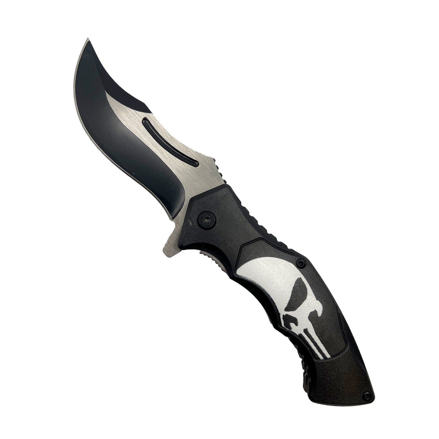 Spring Assisted Punisher Skull Knife - Tophatter Daily Deals