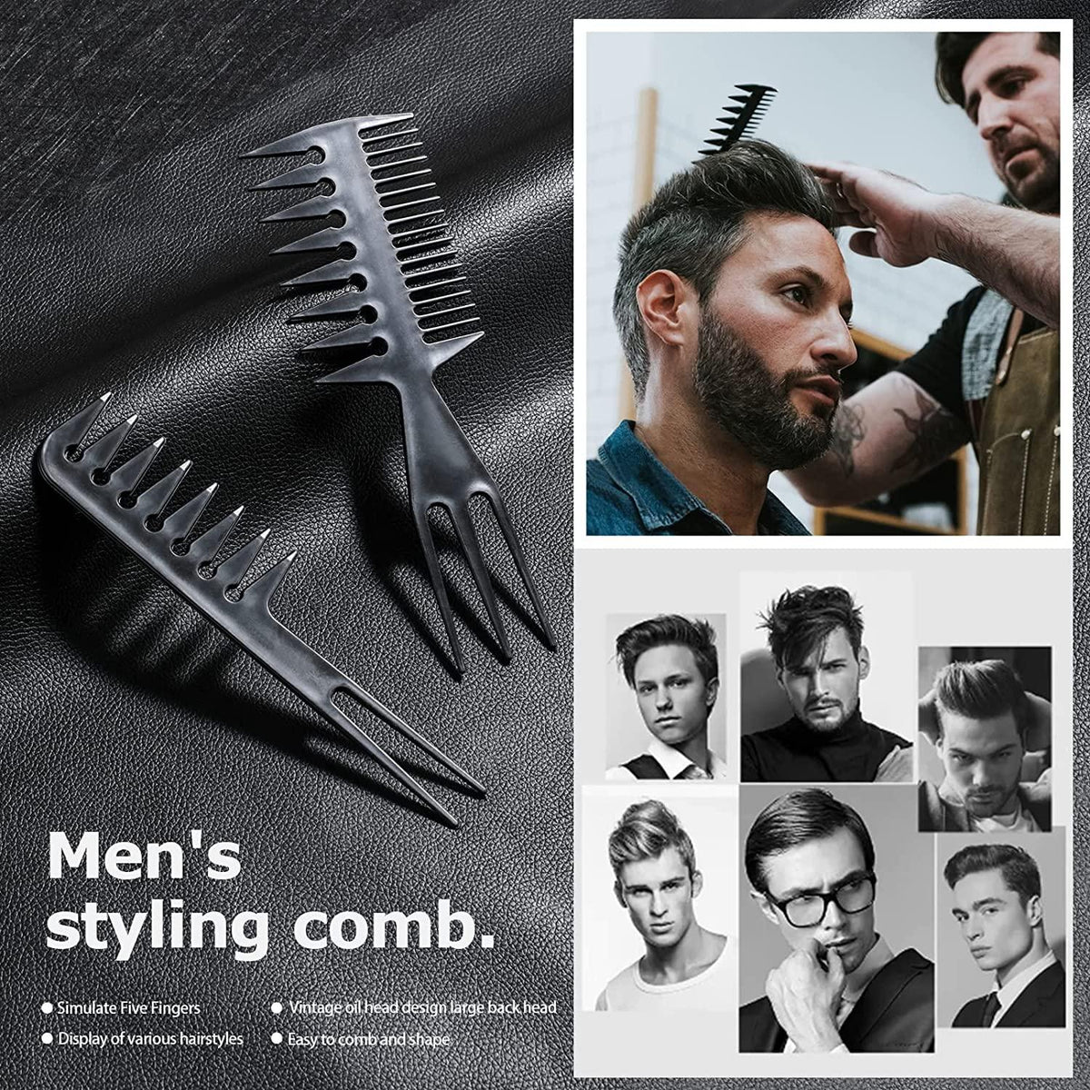 Hairdressing Combs Sets - 10 Pcs Hair Styling Comb Set Professional Black Hairdressing Brush Barbers Combs Apparel & Accessories - Tophatter Daily Deals