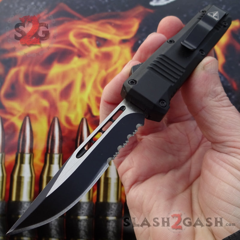 S2G Tactical Small 7" OTF Bullet HK Automatic Knife - 440c Single Edge Single Edge Serrated Knife-OTF - Tophatter Daily Deals