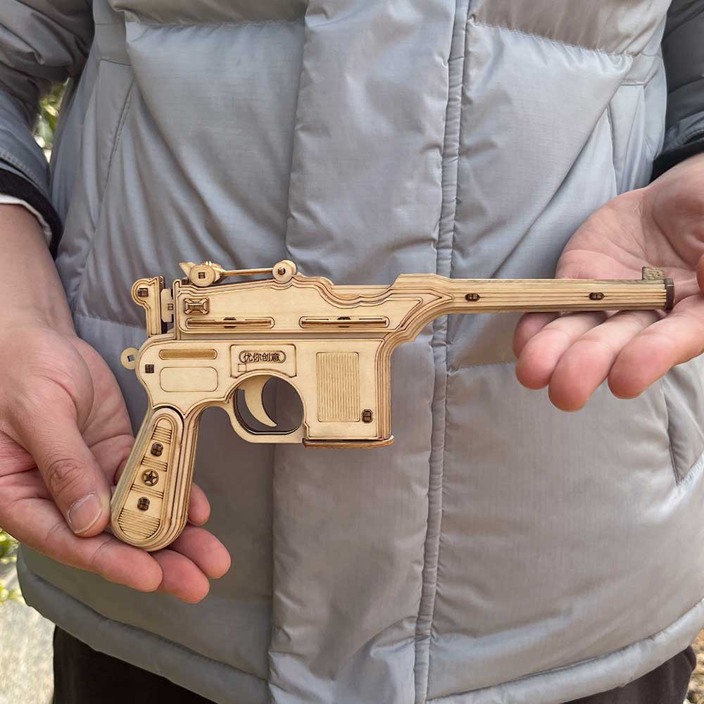Mauser Military Pistol Wooden Model Pistol 3D Puzzle - Tophatter Daily Deals