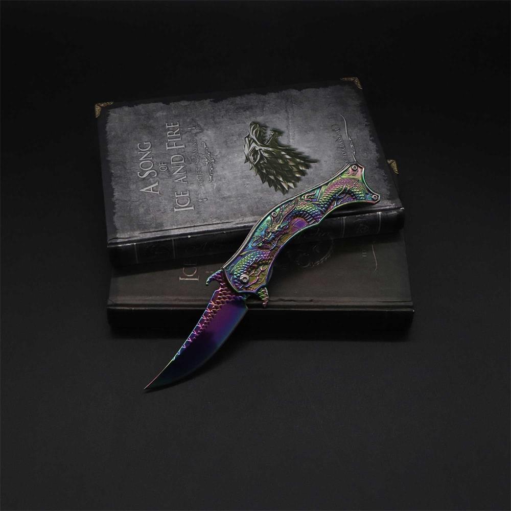 Chinese Dragon Totem Folding Knife - Tophatter Daily Deals