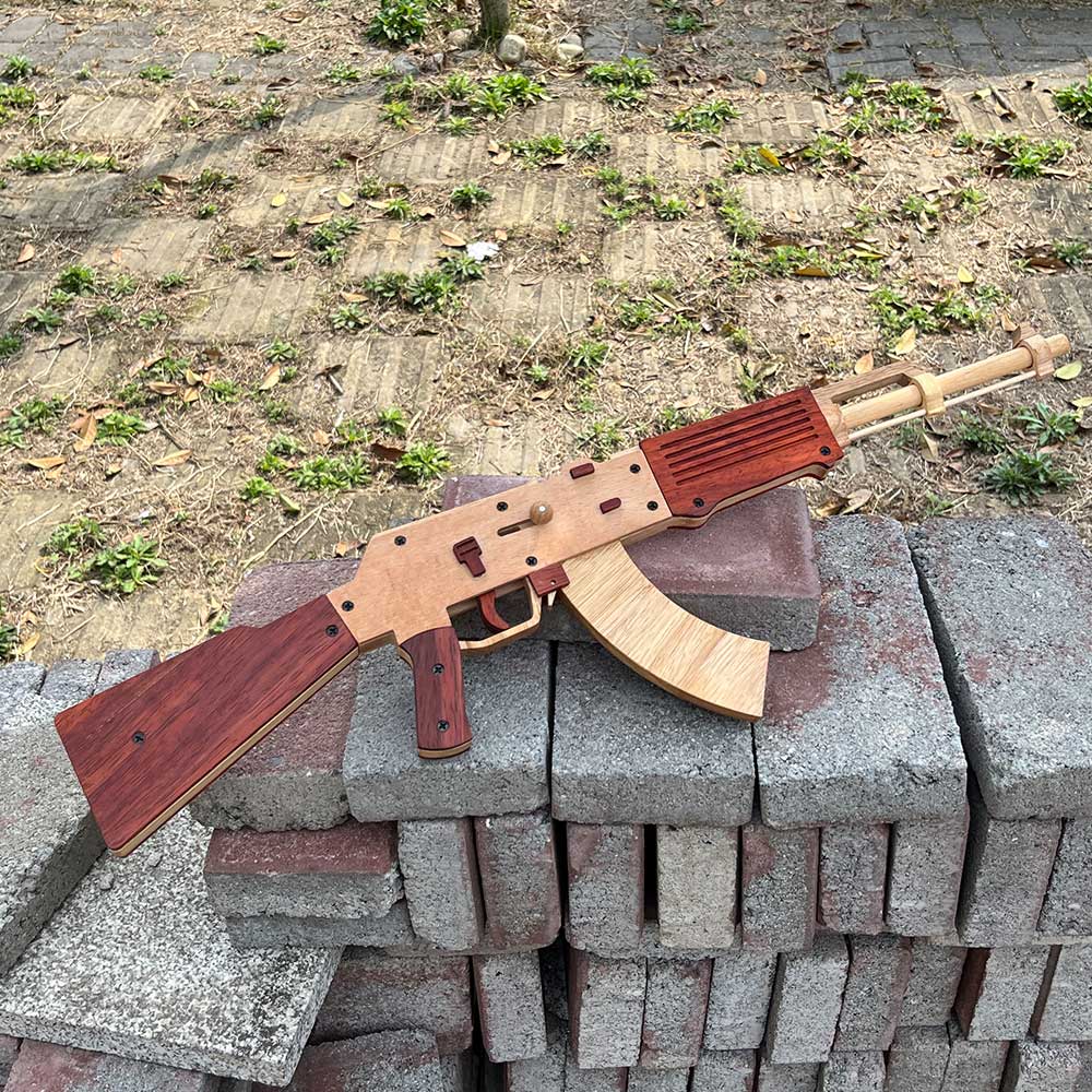 AK47 Wooden Replica Rubber Band Gun Model Kit - Tophatter Daily Deals