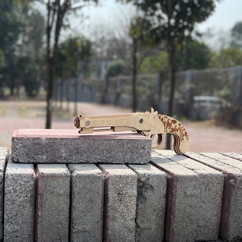 Assembled Firelock Wooden Rubber Band Gun Model Kit - Tophatter Daily Deals