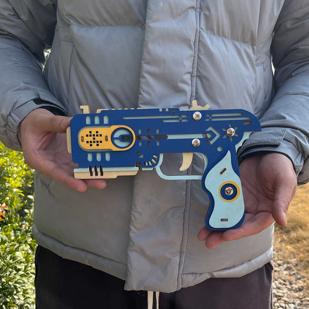 Wooden Kit Training Dragon Rubber Band Pistol Model Kit - Tophatter Daily Deals