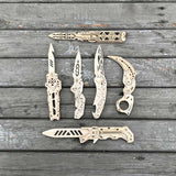 6 Cool Wooden Knife Model Kit 3D Blade Puzzle Toy - Tophatter Daily Deals