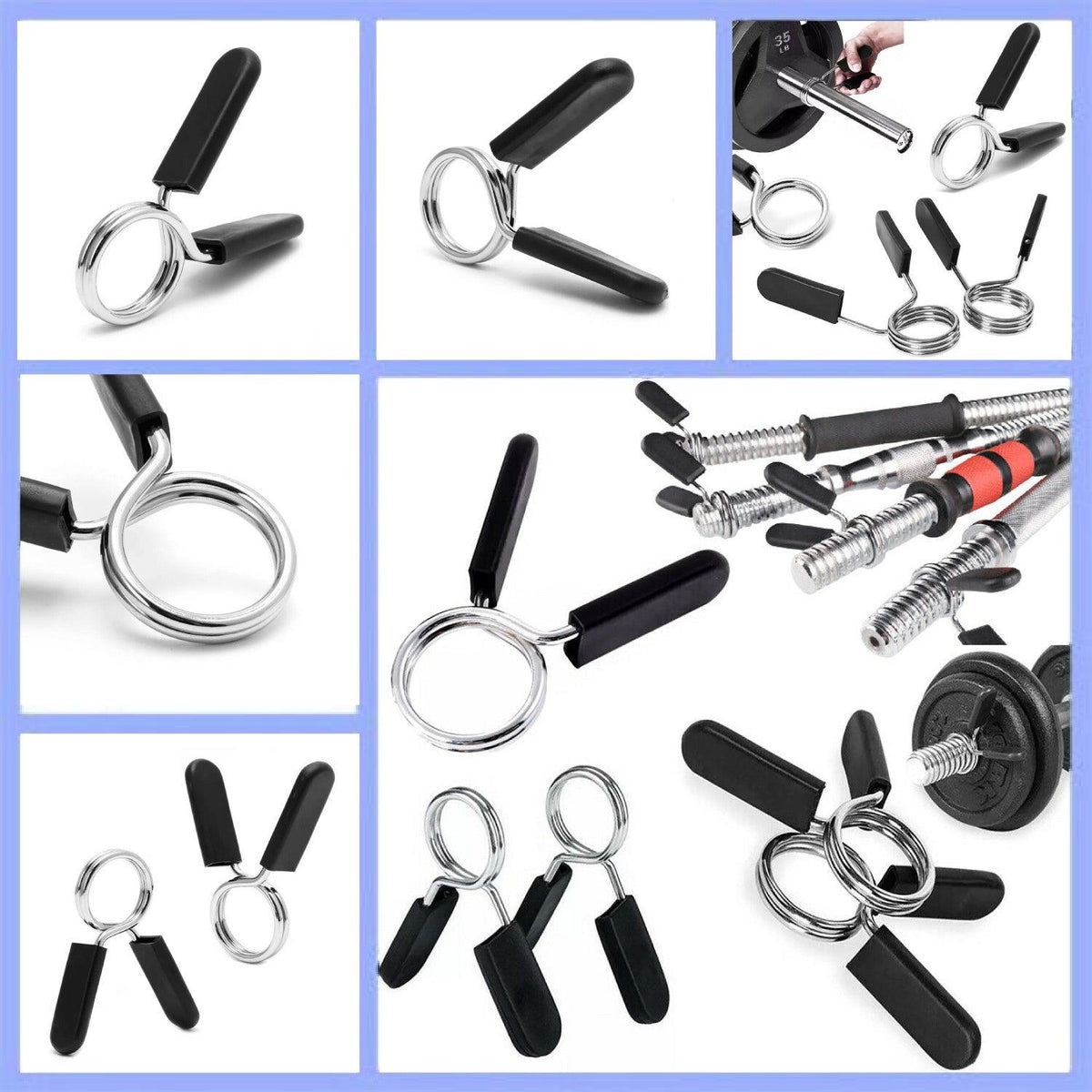 Weight Bar Clips - Steel Barbell Spring Clip Collars Dumbbell Lock Exercise & Fitness - Tophatter Daily Deals