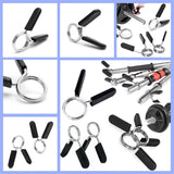 Weight Bar Clips - Steel Barbell Spring Clip Collars Dumbbell Lock Exercise & Fitness - Tophatter Daily Deals