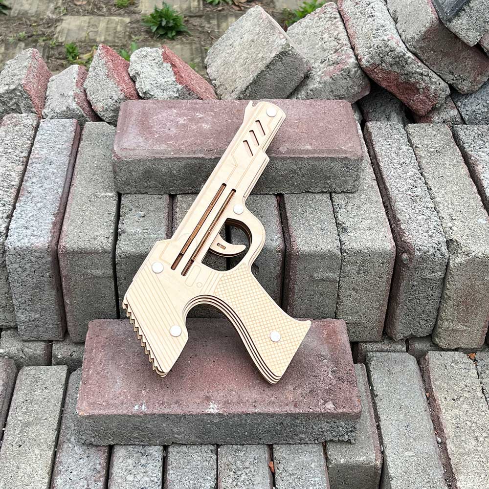 DIY 3D Semi-auto Rubber Band Pistol Model Kit - Tophatter Daily Deals
