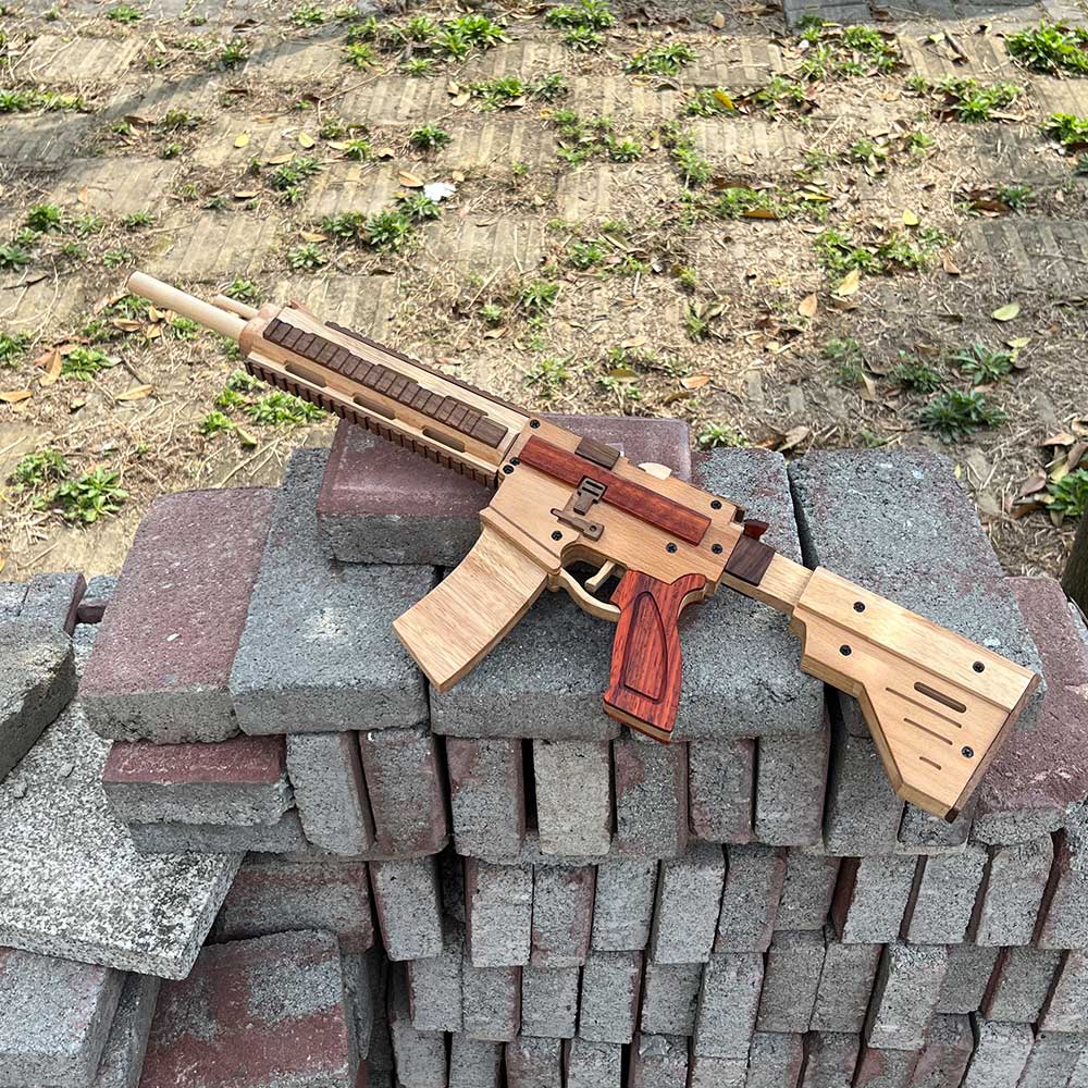 M416 Wooden Rubber Band Gun Model Kit - Tophatter Daily Deals