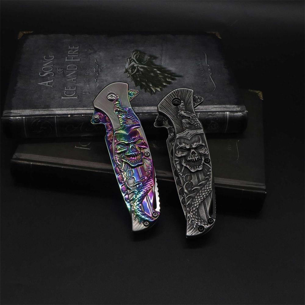Snake Skull Relief Folding Knife - Tophatter Daily Deals