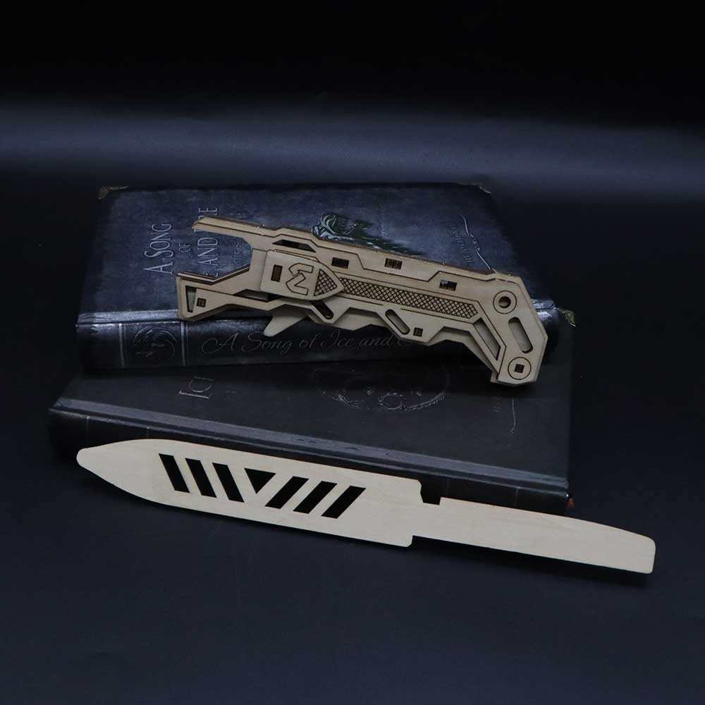 6 Cool Wooden Knife Model Kit 3D Blade Puzzle Toy - Tophatter Daily Deals