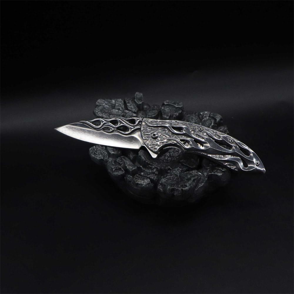 Fantastic Flame Shape Folding Knife - Tophatter Daily Deals