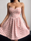 Heart Sweetheart Neck Mini Dress Dusty Pink Casual Dresses - Tophatter Daily Deals