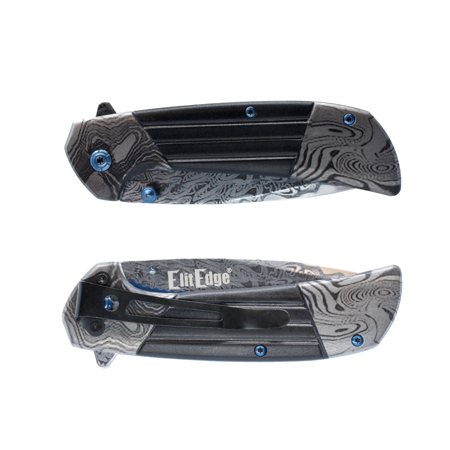 7.75" Titanium & Damascus Folding Knife Knife - Tophatter Daily Deals
