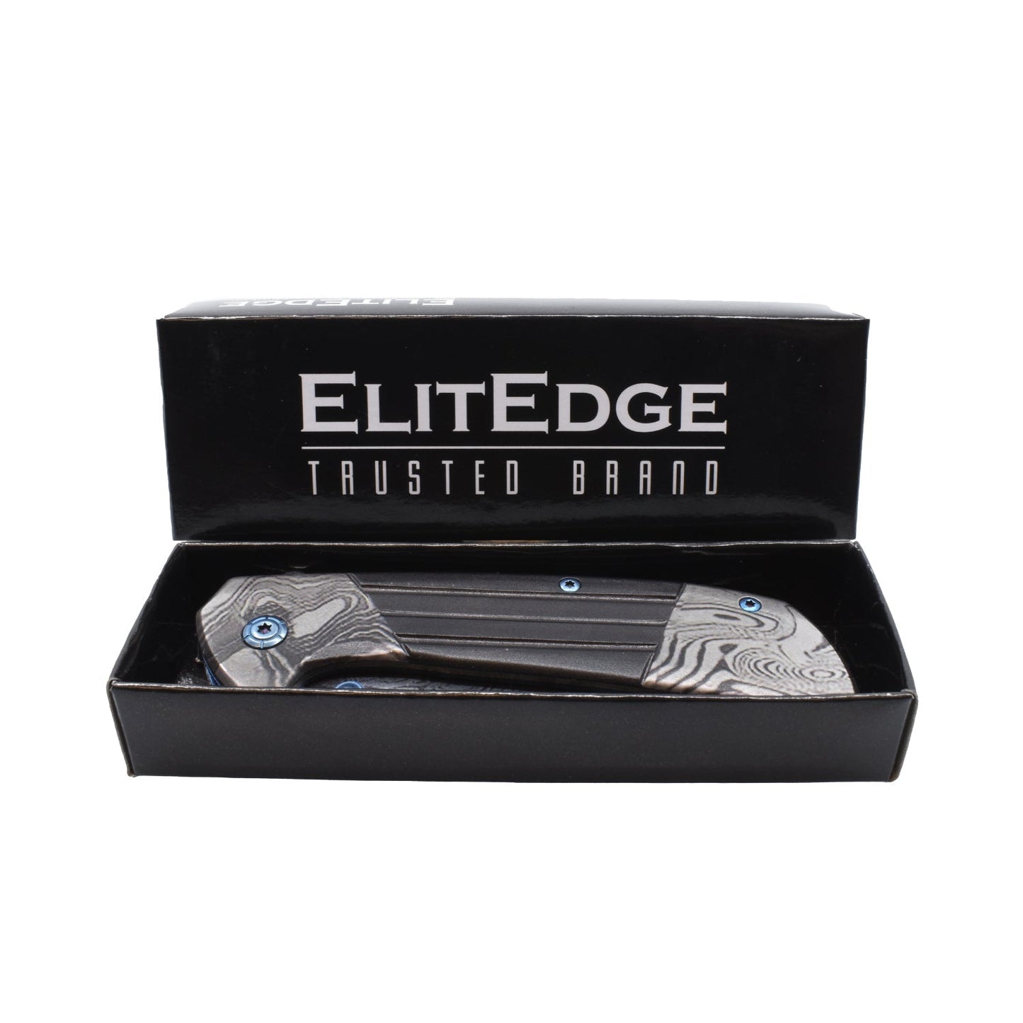 7.75" Titanium & Damascus Folding Knife Knife - Tophatter Daily Deals