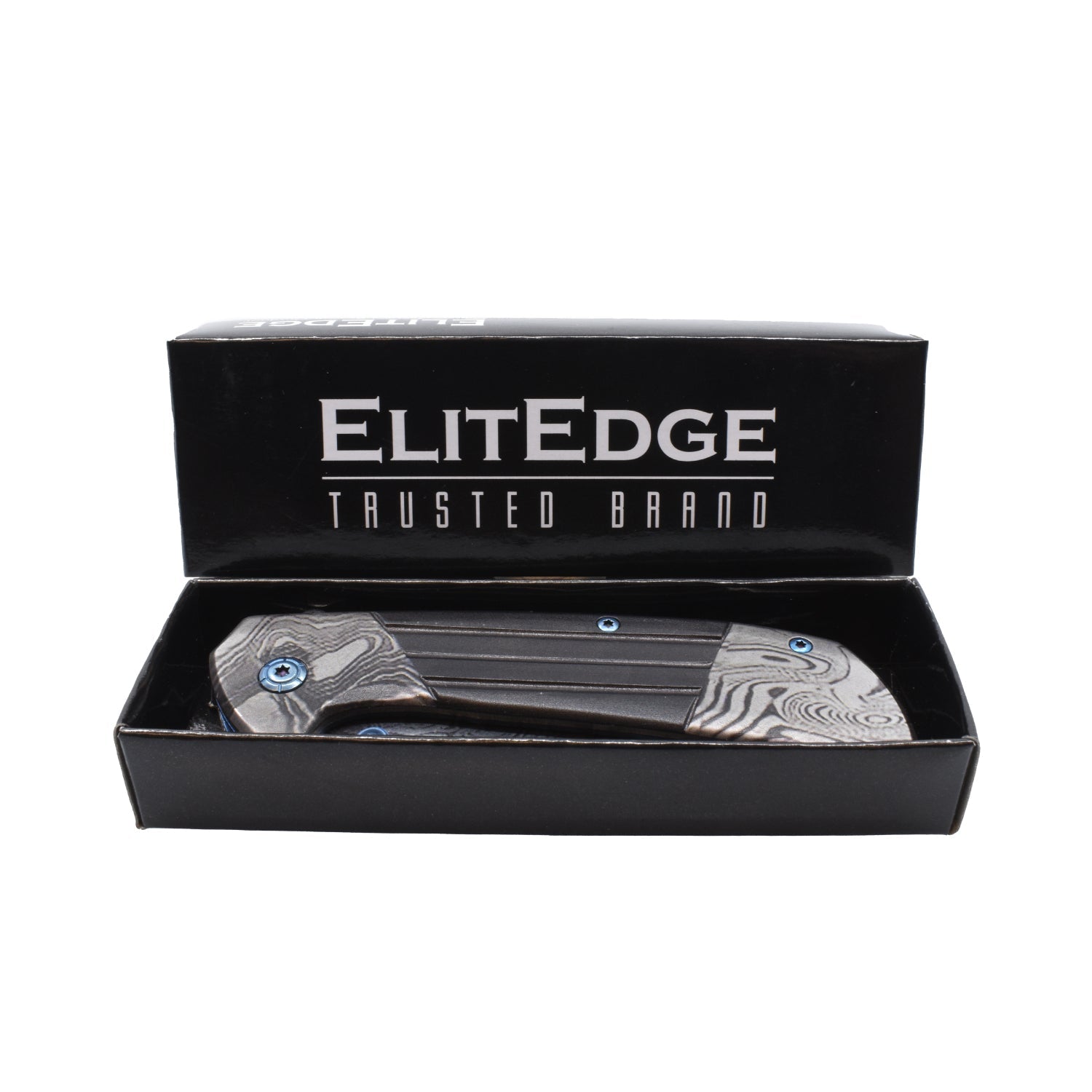 7.75" Titanium & Damascus Folding Knife Knife - Tophatter Daily Deals