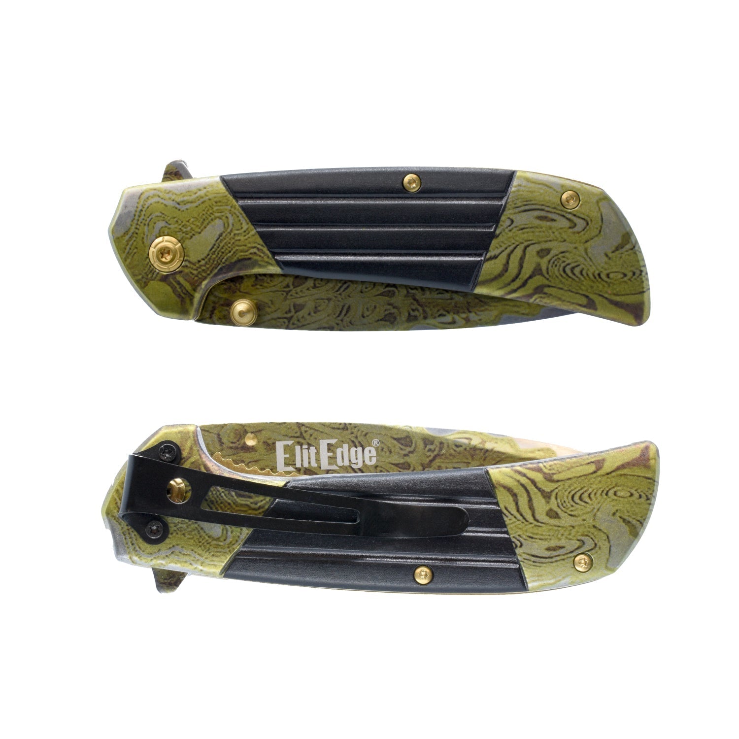 7.75" Titanium & Damascus Folding Knife Knife - Tophatter Daily Deals